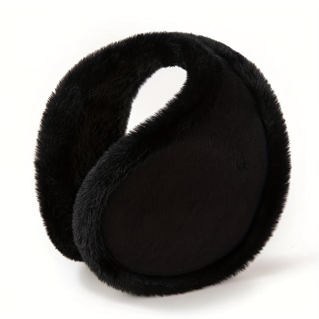 TEMU Autumn And Winter Thickened Fleece-lined Warm Ear Covers, Simple Solid Casual Sports Running Cycling Ski Windproof Protective Ear Covers, Earmuffs