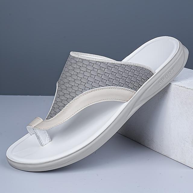 TEMU Men's Summer Sports Non-slip Comfortable Beach Flip Flops, Fashion Versatile Toe Post Sandals