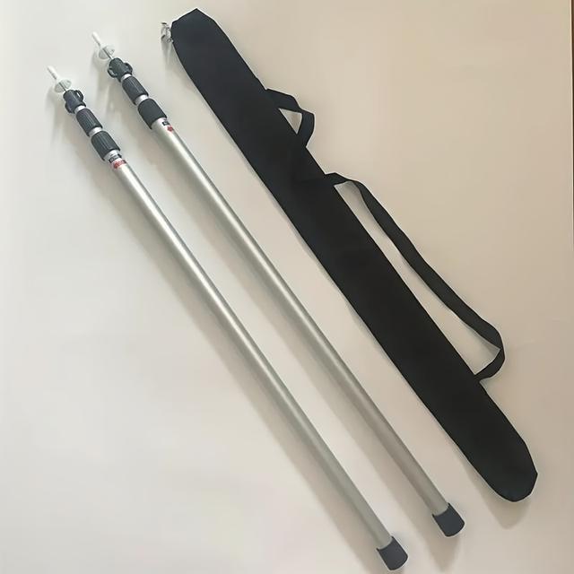 TEMU Adjustable Aluminum Alloy Tent Pole - 2./, Triple-section Outdoor Canopy Support Rod, Silvery