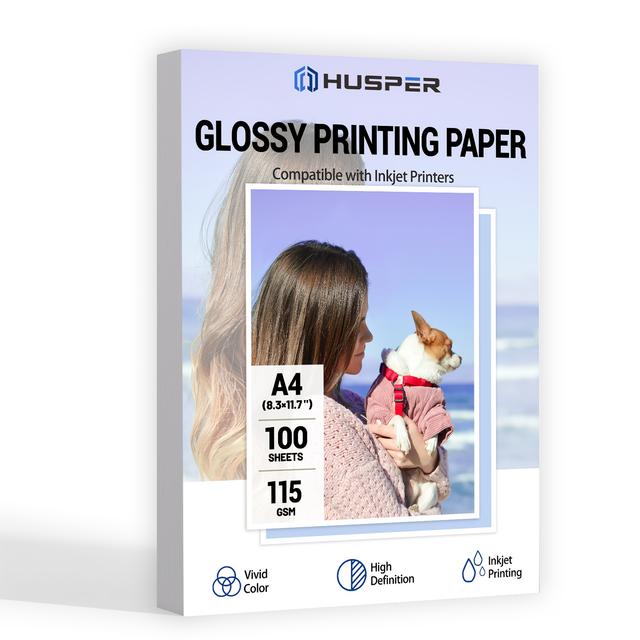 TEMU A4 Glossy Printing Paper, 100 Sheets, Single-sided, 8.3×11.7 Inches, Suitable For Inkjet Photo Printing, 115gsm, Thin Glossy Photo Paper, 30lb, Blank On The Back