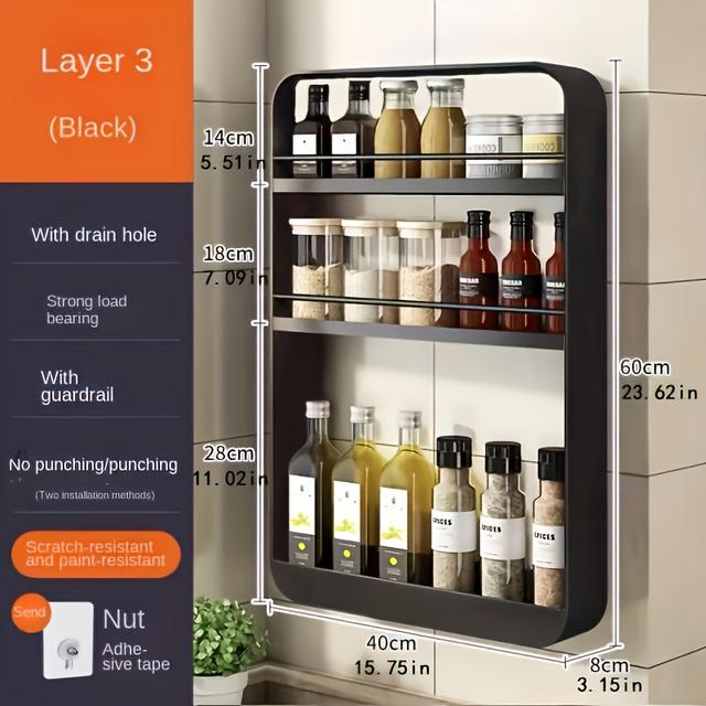 TEMU 1pc Wall Mounted Bathroom Storage Rack, Multi-functional Bathroom Shelves, Cosmetic Storage Rack, Makeup Organizer, Bathroom Accessories, Bathroom Storage And Organization