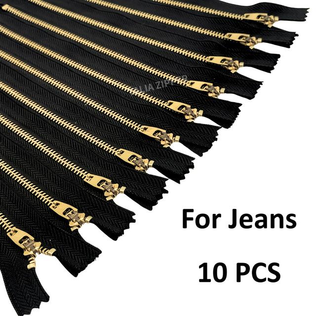 TEMU 10pcs #3 Metal Jeans Zipper - Heavy Duty Metal Teeth, Closed End, Smooth Pull, Diy Repair & Crafting Supplies