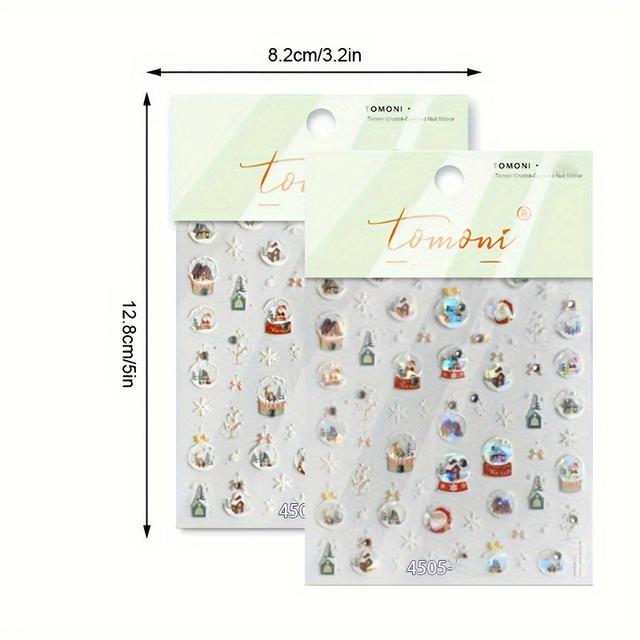 TEMU Nagelsticker im Weihnachtsdesign mit 5D funkelnden Aurora- und Kristall-Designs, für Neujahrsfeiern mit lebendigen Farben und festlichen Dekorationen