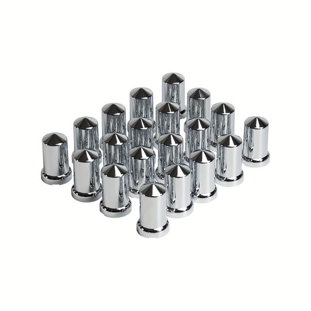 TEMU 20pcs Chrome Abs Plastic Covers With Flange, *3-3/16in Height, Scratch-resistant & Corrosion-proof, Fit For Semi Trucks