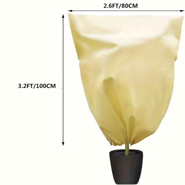 TEMU A Winter Plant Frost Protection Cover Breathable And Insulated Against Wind, Featuring A Drawstring And Zipper Design, Suitable For Cold Weather