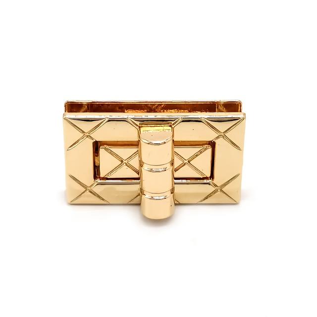 TEMU Ladies' Crossbody Bag With Golden Alloy Twist Lock - Small Square Pattern, Sewing And Weaving Accessories, Diy Wallet Making