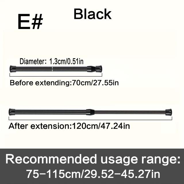 TEMU 1pc Barra Telescópica Multifuncional Sem , Barra de Toalha de Parede para Banheiro, Instalação Fácil, Metal, Barra de Cortina de Chuveiro, Acessórios de Banheiro