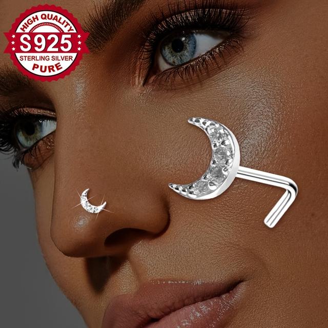 TEMU 1 , Anillo de Nariz de Plata , y , Sin de , Ideal para a Día y el Trabajo, Hipoaergénico