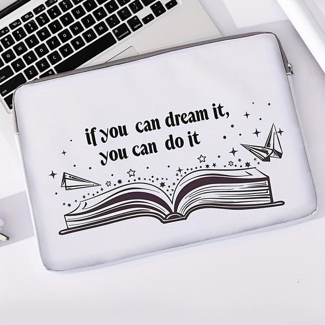 TEMU Book Pattern Printed Laptop Storage Bag Soft Notebook Fabric Cover Suitable For 14-inch Laptop Computer Bag Inner Liner Laptop Cover Tablet Pc Cover Laptop Zipper Cover No Handheld Computer Bag