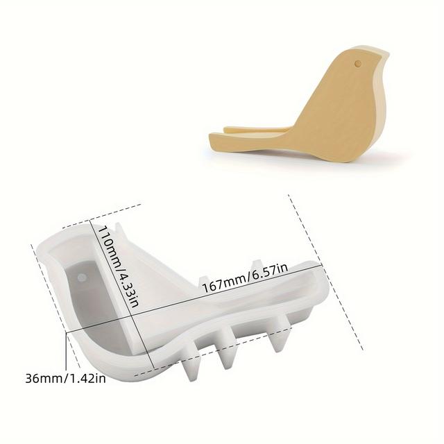TEMU Vogel-Form Silikonform für Visitenkarten & Handyhalter - Harzgusswerkzeug für Schreibtischdekoration und Organizer