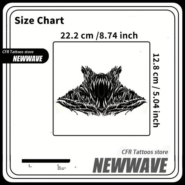 TEMU Dark Graffiti Herbal Juice Tattoo Patch Temporary Tattoo Neck Durable Waterproof Gothic Fake Tattoo Halloween Party Gift Y2k