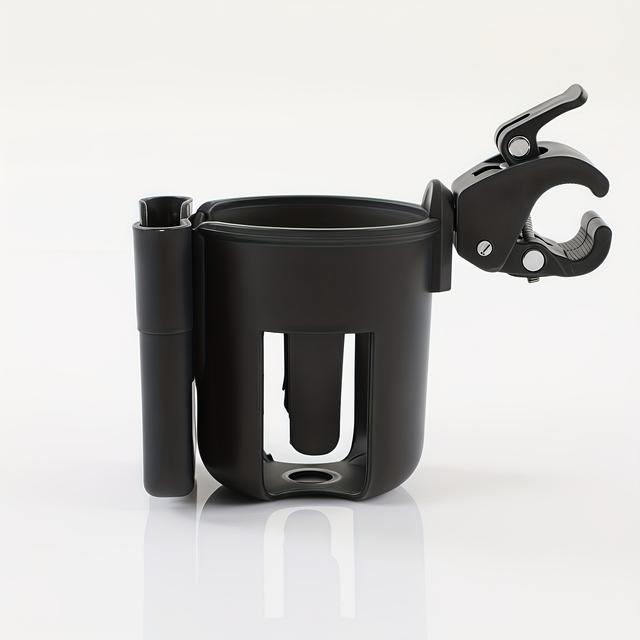 TEMU Cup Holder For Strollers That Can Mobile Phones, Bottles, And Water Cups. Compatible With Strollers, Bicycles, And Features Adjustable For Installation On The Front, Side, Or Back Of The Stroller