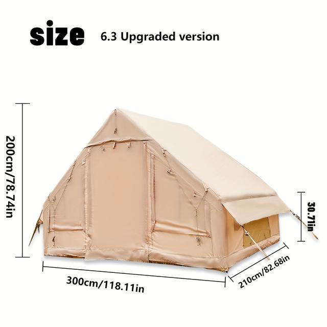 TEMU Outdoor Inflatable Tents For Camping, Easy Setup Family Tent, Windproof/insulation Tents, Outdoor, With Windows, Comes With A Simple And Portable Storage Bag