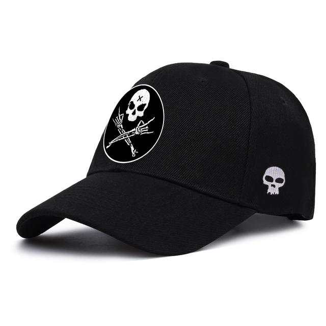 TEMU Baseballkappe mit Totenkopf-Print, Schnabelmütze, Sonnenhut, feuchtigkeitstransportierende und atmungsaktive Baseballkappe, verstellbare Schnabelmütze