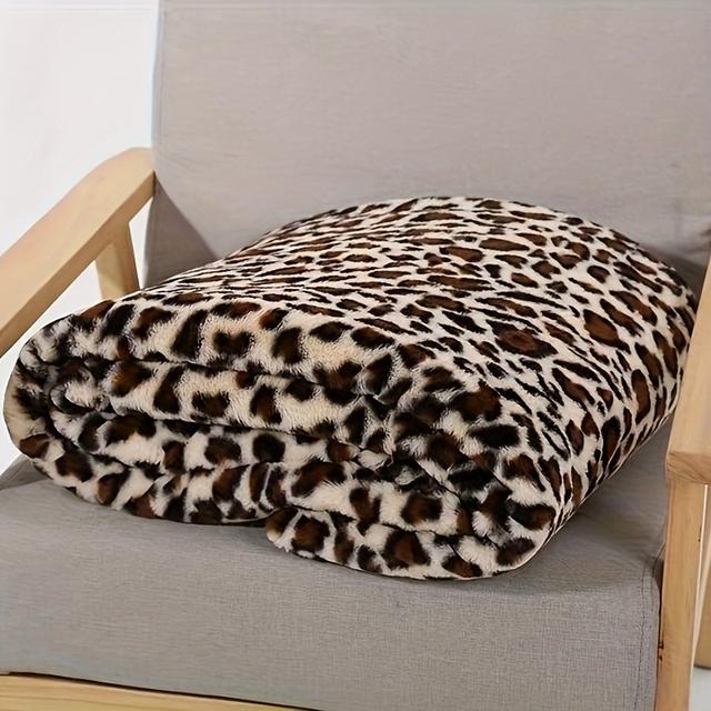 TEMU Eine flauschige Fleece-Decke mit Leopardenmuster, geeignet für Betten, Sofas, Reisen und Camping. Sie ist unglaublich weich, kuschelig und flauschig, perfekt für jede Jahreszeit.