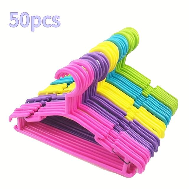 TEMU 50 Stück tragbare Kleiderbügel aus Kunststoff für Kleidung, doppelte Nass- und Trockenanwendung, tägliche Kleideraufbewahrung, geeignet für Schlafzimmer, Waschküche