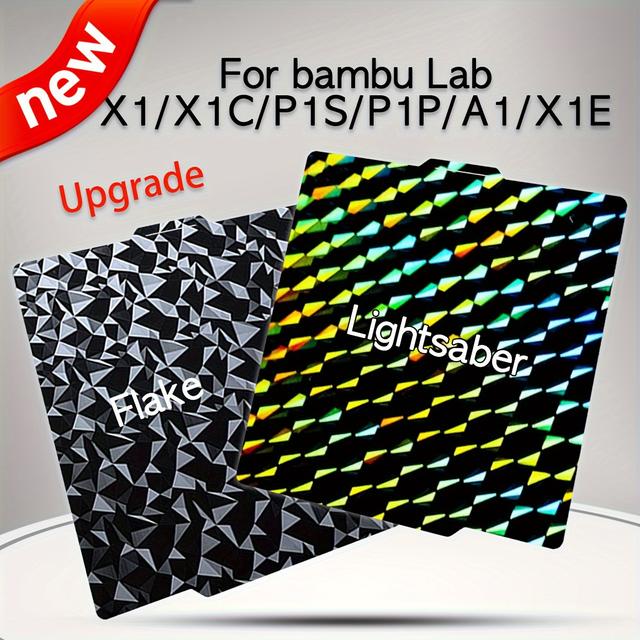 TEMU Juupine Double-sided Steel 3d Printer Platforms Compatible With A1/x1/x1c/p1p/p1s - 257x257mm Build Plate With Waterdrop & Sweetheart Patterns, Uncharged System, No Battery