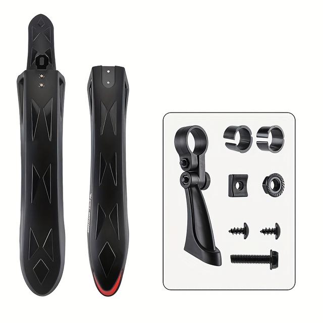 TEMU واقي دراجة هوائية WEST BIKING قابل للتعديل، واقي طين للدراجة 26 إلى 27.5 بوصة، سريع الفك للطرق الجبلية والطرق