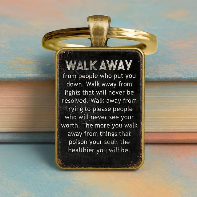 TEMU Chic And Stylish, Off , Your Spiritual , Pendant Keychain - Minimalist Square Shape, , Perfect Romantic Gift