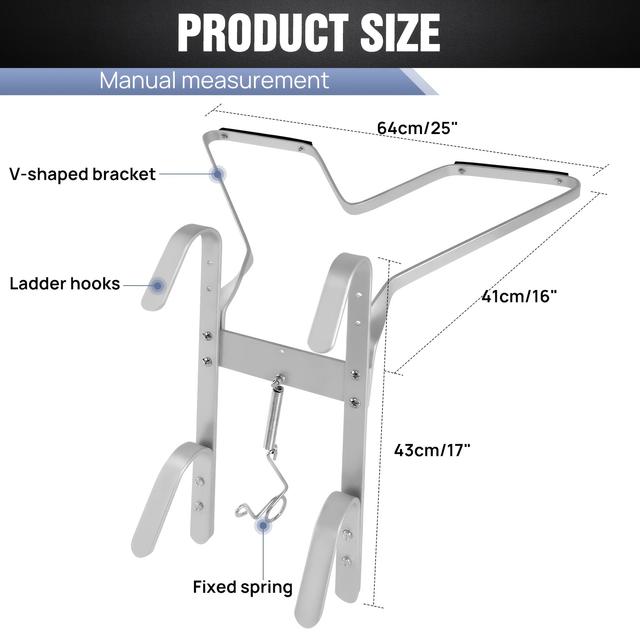 TEMU Support d'échelle en aluminium robuste , léger, facile à installer et à démonter, accessoire d'échelle pour empêcher votre échelle de glisser d'un à