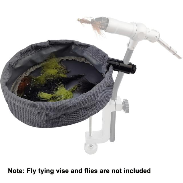 TEMU Sports Magnetic Fly Tying Trash Tray With An Easy-empty Garbage Bag Designed For Holding Waste From Fly Tying, Compatible With 0.35 Inch/9mm Fly Tying Vise Rods