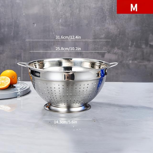 TEMU 1 ks Nerezový kuchyňský dřez na ovoce, vhodný pro mytí zeleniny a ovoce, s velkou kapacitou a multifunkčním designem
