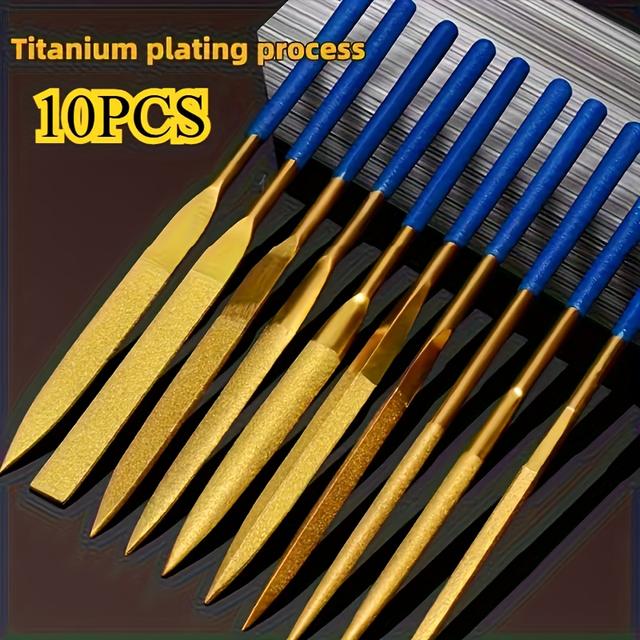 TEMU 10pcs -coated File Set: High-frequency Quenching, Strong And Wear-resistant - Grade