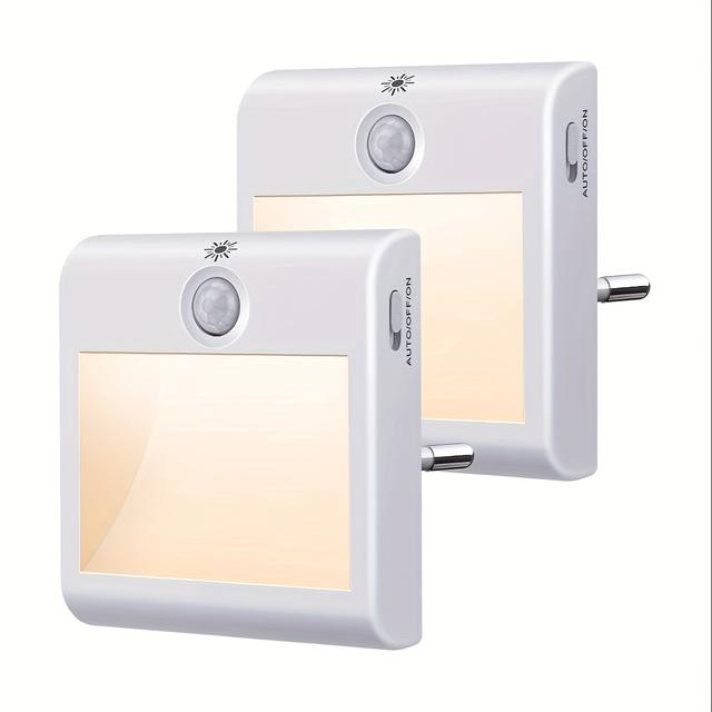 TEMU Night Light With Motion , Adjustable Brightness Night Light With On/auto/, Socket Light For , Bedrooms, Staircases, Corridors, Kitchens, Warm