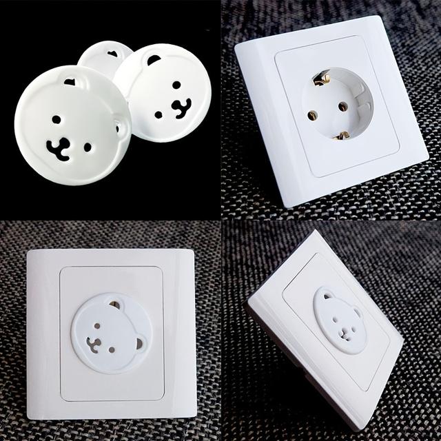 TEMU 20pcs Child Safety Outlet Covers, Eu Standard · Teddy Bear Shaped Anti-electric Shock Plug Covers | Household Anti-touch Power Socket Covers, Sturdy And , Suitable For And Play Areas, Prevents