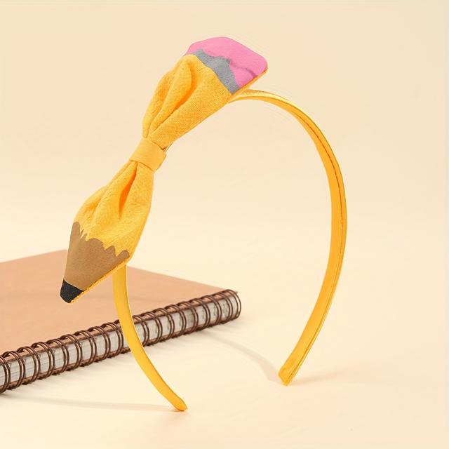 TEMU Uma Adorável Faixa de Cabelo de Lápis para Meninas, com um Design de de Lápis de Desenho Animado. para Acessórios de Cabelo às Aulas e uma Excelente de Presente.