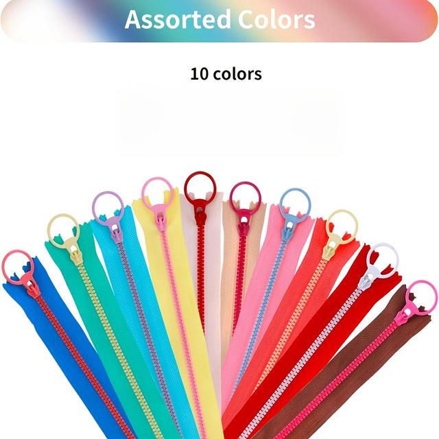 TEMU 10개 혼합 색상 지퍼, 13.78인치 밀폐형 수제 지퍼, 가방, 의류 및 재봉 프로젝트에 적합