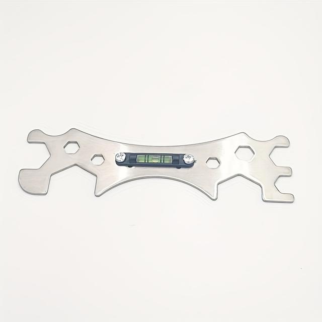 TEMU Universal Bathroom Wrench With Spirit Level - Thickened Stainless Steel Rust-proof Hexagonal Multi-functional Tool For Shower Installation - Plumber's Essential Hardware Accessory