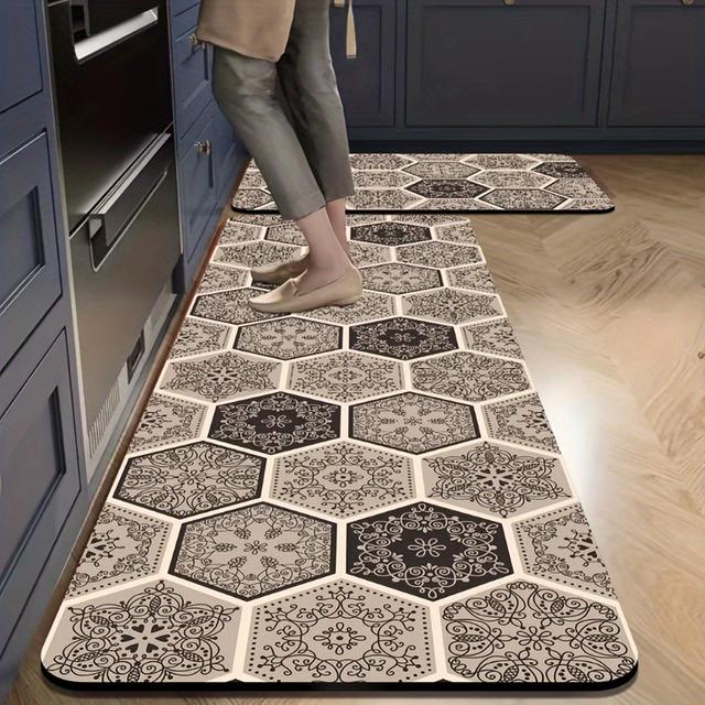 TEMU 1pc Premium Diatomite Kitchen Mat, Super Absorbent Floor Mat With Non-slip Bottom, Quick Drying Bathroom Living Room Large Rug, Hotel Bath Mat, Hotel Commercial Bohemian Retro Style