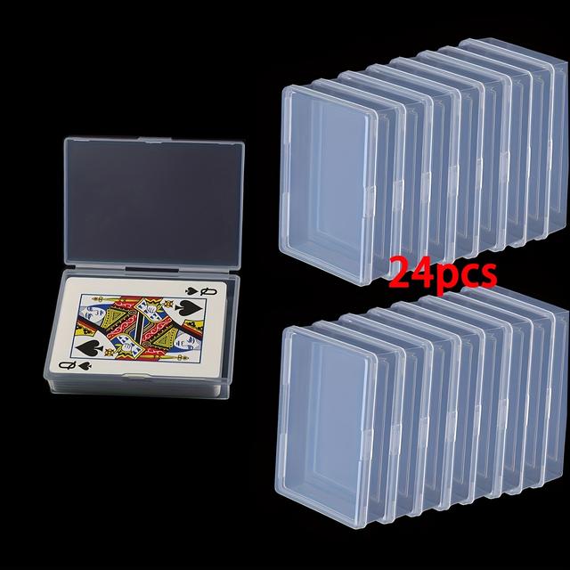 TEMU A Set Of 24 Plastic Empty Playing Card Boxes With Snap Closures, Suitable For 3.5x2.5 Inch Gaming Devices (without Cards)