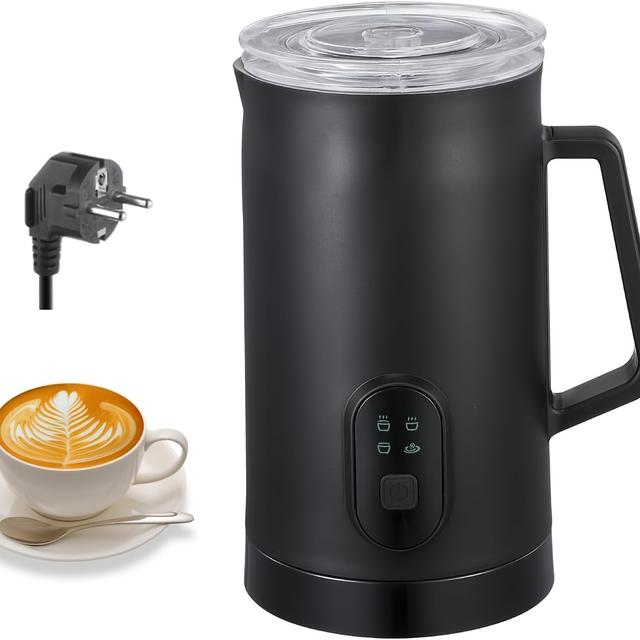 TEMU 4in 1 Electric Milk Frother, Automatic Milk Foamer, 19.6oz/580ml Large Capacity For Latte Coffee Hot Chocolates Cappuccino (black, 220v Eu Plug)