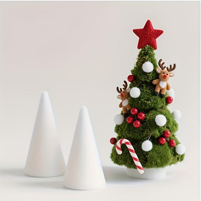TEMU 2 pièces Grands Cônes en Mousse pour DIY, Décorations de Sapin de Noël et Présentations - Mousse Légère et Résistante pour , Fêtes, Décorations - Cônes Décoratifs pour et Décoration