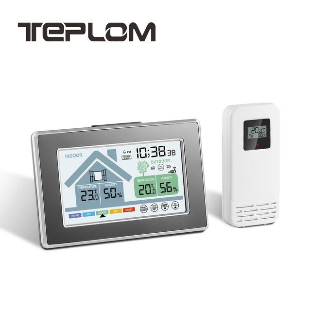 TEMU Teplom Indoor Outdoor Thermometer Wireless, Remote Temperature Monitor Hygrometer, Thermometers With , 328ft Range For Home Patio, Black With 1 Sensor