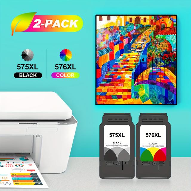 TEMU Pg575xl Cl576xl Ink Cartridges Compatible For Pg575xl Cl576xl Ink For Ts3550i Ts3551i Tr4750i Tr4751i Printers