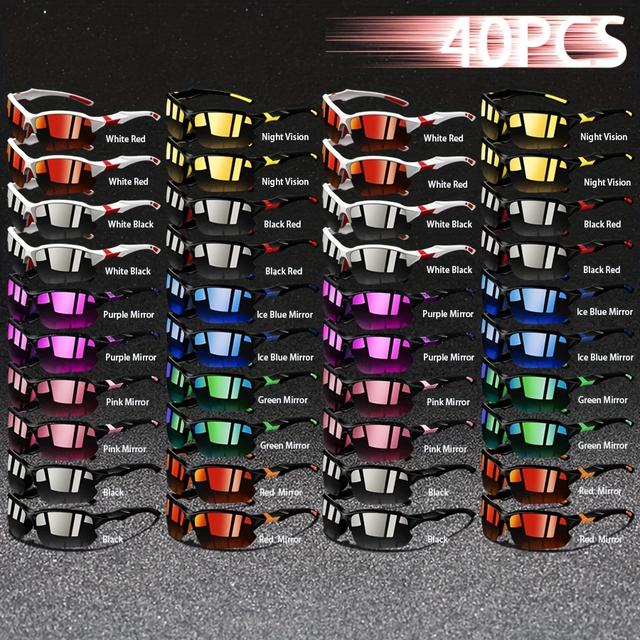 TEMU 40 Stück Unisex Sport Mode Halbrahmen Vintage Luxusmarken Designer Klassische Retro Modebrillen für Männer und Frauen, Fahrer-Sport-Mode-Gläser