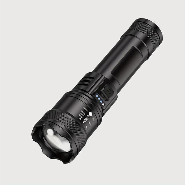 TEMU 1 Unit Of A Strong Tactical Rechargeable Led Flashlight, Featuring High Brightness, Designed For Work, Handheld Use, And Ideal For Emergencies, Hiking, Camping, And Outdoor Activities
