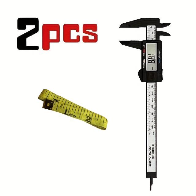 TEMU 100mm 150mm Electronic Digital Caliper, Carbon Fiber Dial, Vernier Caliper, Micrometer Measuring Tool, Digital Ruler, Tape Measure 0-1500mm