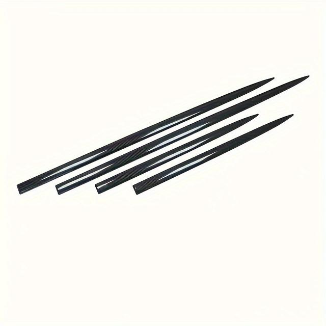 TEMU Set mit Tür Schutzleisten, Dekorative Helle Aufkleber für Karosserie Modifikation, Universelle Seitenschweller Anti-Reibungsleisten in Schwarz Carbonfaser