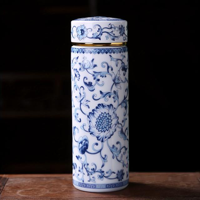 TEMU Ceramiczna Emaliowana Termiczna Kubek, Podwójna Ścianka, Kubek Podróżny do Domu, na Zewnątrz i w Podróży, Idealny do Kawy, Herbaty i Napojów