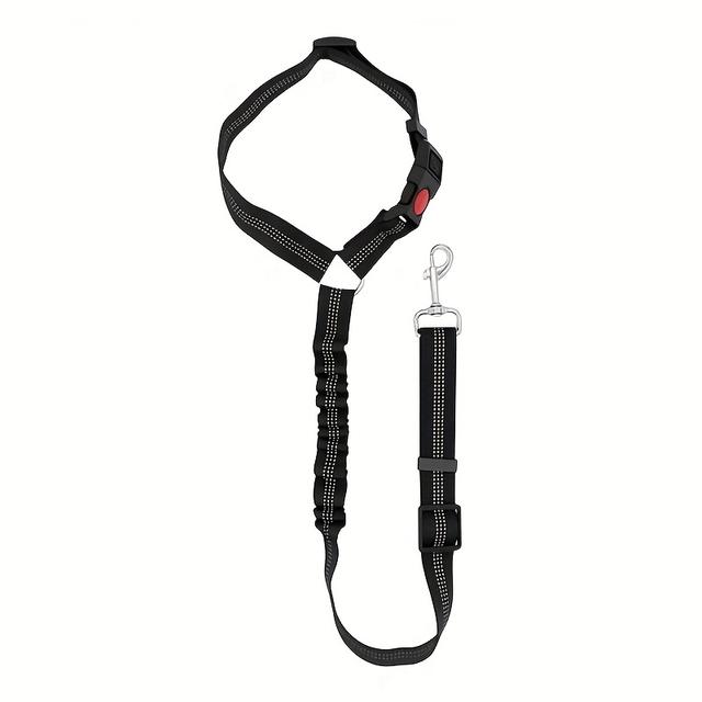 TEMU Durable Nylon 2-in-1 Pet Car Seat Belt For Dogs, Adjustable Leash For Backseat Safety, And Car Pet Safety Harness, Without Battery