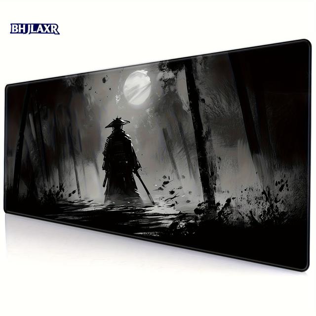 TEMU لوحة فأرة ساموراي ياباني بمقاس كبير جدًا مع قاعدة مطاطية غير قابلة للانزلاق - مثالية للألعاب وديكور المكتب، هدية رائعة، لوحة فأرة للألعاب