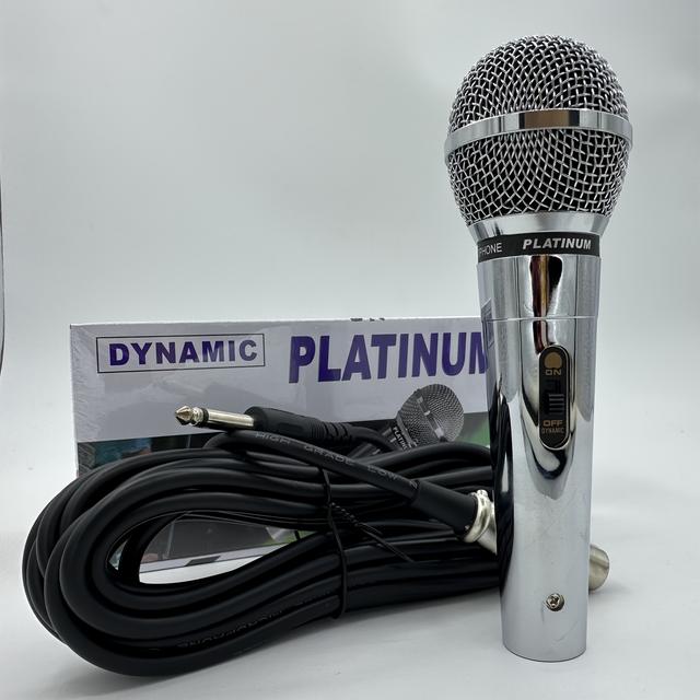 TEMU Ks5000 Golden Professional Dynamic Vocal Microphone For Karaoke, Includes A 6.0m Xlr Cable, Available In Golden And Silver
