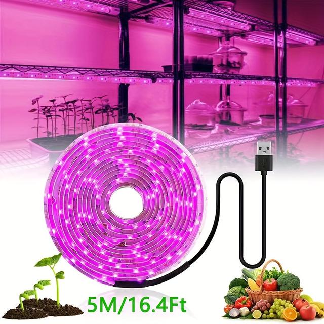 TEMU Led Full Led Plant Grow Light 60 Lamp Beads/meter Strip Led Fitolampy Grow Lights For Greenhouse Plant