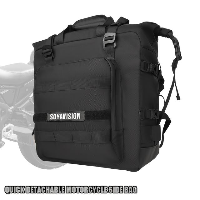 TEMU Motorcycle Saddlebag Motor Rear Seat Side Bag 20l Quick Release Pannier Bags Travel Off-road Sport Bike Motorbike Luggage Motorcycle Accessory