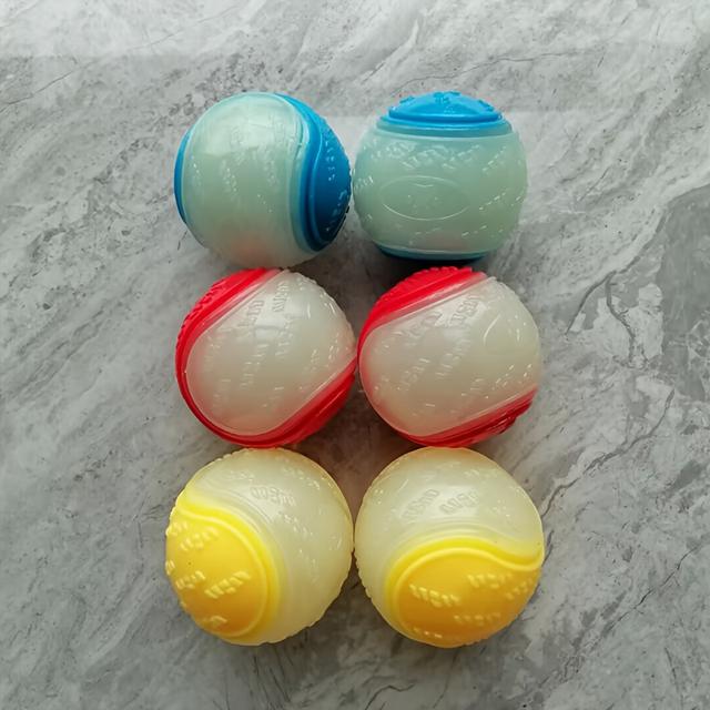 TEMU 6 hraček pro psy, pro psy, zuby, čištění zubů, míčky na hraní, odolné žuvačky z gumy, collie, hračky a potřeby pro psy, bez baterie