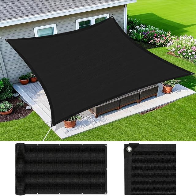 TEMU 61%-70% Shade Cloth With Grommets, Gazebo Replacement Awning Privacy Screen, Suitable For Outdoor Patio Garden, Black